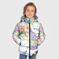 Куртка зимняя для мальчика Сирень и Пионы, цвет: 3D-красный — фото 2