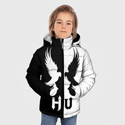 Куртка зимняя для мальчика HU: Black & White, цвет: 3D-черный — фото 2