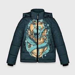 Куртка зимняя для мальчика Осьминог в акваланге, цвет: 3D-черный