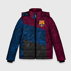 Куртка зимняя для мальчика FC Barcelona: Dark polygons, цвет: 3D-черный