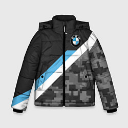 Куртка зимняя для мальчика BMW: Pixel Military, цвет: 3D-светло-серый