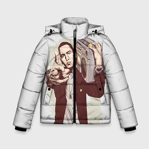 Зимняя куртка для мальчика Eminem: Street Music / 3D-Светло-серый – фото 1
