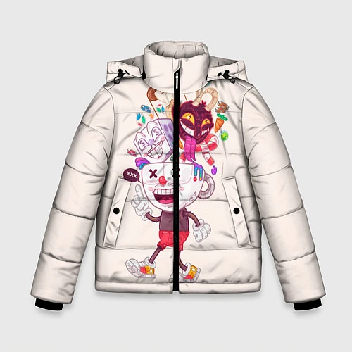 Зимняя куртка для мальчика Cuphead: Street Art / 3D-Красный – фото 1