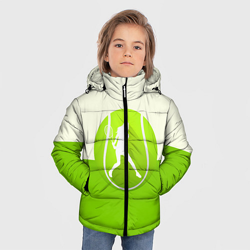 Зимняя куртка для мальчика Символ теннисиста / 3D-Светло-серый – фото 3