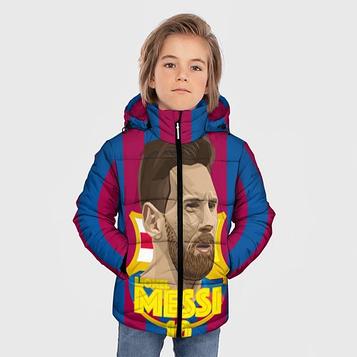 Зимняя куртка для мальчика FCB Lionel Messi / 3D-Светло-серый – фото 3
