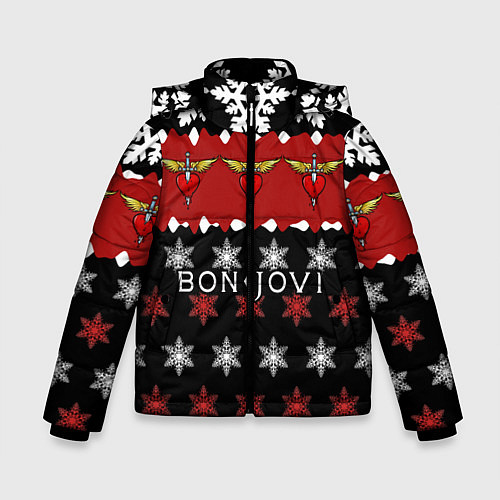 Зимняя куртка для мальчика Праздничный Bon Jovi / 3D-Красный – фото 1