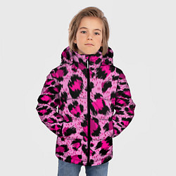 Куртка зимняя для мальчика Розовый леопард, цвет: 3D-светло-серый — фото 2
