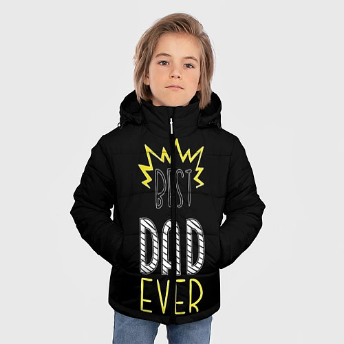 Зимняя куртка для мальчика Best Dad Ever / 3D-Светло-серый – фото 3
