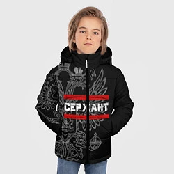 Куртка зимняя для мальчика Сержант: герб РФ, цвет: 3D-черный — фото 2