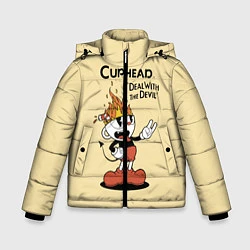 Куртка зимняя для мальчика Cuphead: Flame Mugman, цвет: 3D-черный