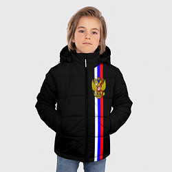 Куртка зимняя для мальчика Лента с гербом России, цвет: 3D-черный — фото 2