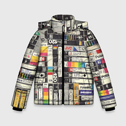 Куртка зимняя для мальчика VHS-кассеты, цвет: 3D-черный