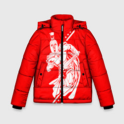 Куртка зимняя для мальчика Спартанский гладиатор, цвет: 3D-черный