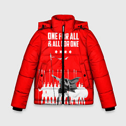 Куртка зимняя для мальчика One for all & all for one, цвет: 3D-черный