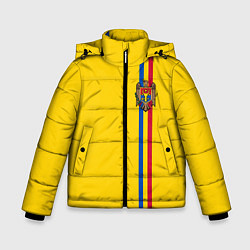 Куртка зимняя для мальчика Молдавия: лента с гербом, цвет: 3D-красный