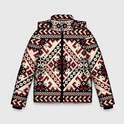 Куртка зимняя для мальчика Славянский орнамент цвета 3D-черный — фото 1