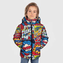 Куртка зимняя для мальчика Pop art pattern, цвет: 3D-черный — фото 2