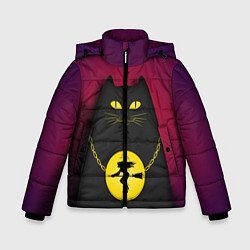 Куртка зимняя для мальчика Кот Бегемот, цвет: 3D-черный