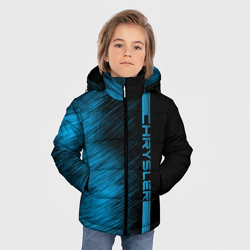 Зимняя куртка для мальчика Chrysler синие полосы / 3D-Светло-серый – фото 3