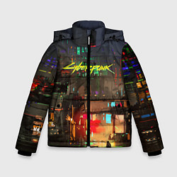Куртка зимняя для мальчика Cyberpunk 2077: Night City, цвет: 3D-черный