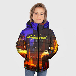 Куртка зимняя для мальчика Cyberpunk 2077: Night City, цвет: 3D-черный — фото 2