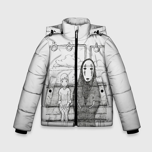 Зимняя куртка для мальчика Унесенные призраками / 3D-Светло-серый – фото 1