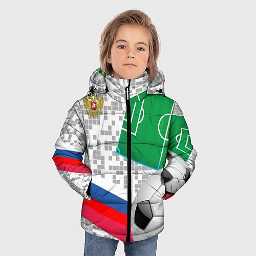 Зимняя куртка для мальчика Русский футбол / 3D-Светло-серый – фото 3