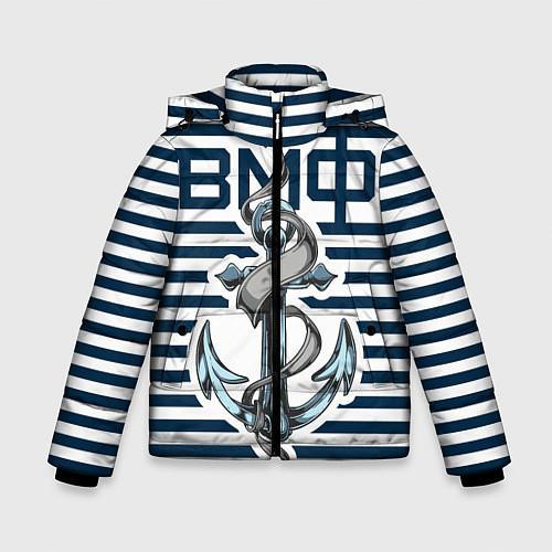 Зимняя куртка для мальчика Якорь ВМФ / 3D-Светло-серый – фото 1
