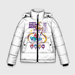Куртка зимняя для мальчика Sailor Meow, цвет: 3D-черный