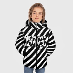 Куртка зимняя для мальчика BTS: B&W Stripes, цвет: 3D-черный — фото 2
