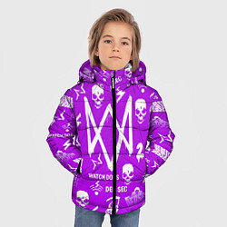 Куртка зимняя для мальчика Watch Dogs 2: Violet Pattern, цвет: 3D-светло-серый — фото 2