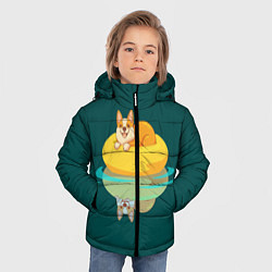 Куртка зимняя для мальчика Корги на пончике, цвет: 3D-черный — фото 2