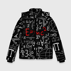 Куртка зимняя для мальчика Формулы физики, цвет: 3D-черный