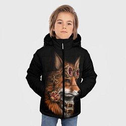 Куртка зимняя для мальчика Королевский лис, цвет: 3D-черный — фото 2