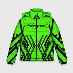 Куртка зимняя для мальчика Cyberpunk 2077: Acid Green, цвет: 3D-светло-серый