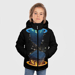 Куртка зимняя для мальчика Тардис в Портале, цвет: 3D-черный — фото 2
