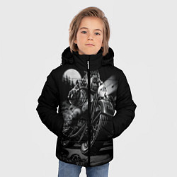 Куртка зимняя для мальчика Бульдог-байкер, цвет: 3D-светло-серый — фото 2