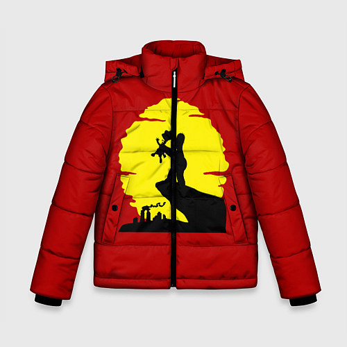 Зимняя куртка для мальчика Гомер и барт / 3D-Красный – фото 1