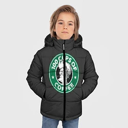 Куртка зимняя для мальчика 100 cups of coffee, цвет: 3D-черный — фото 2