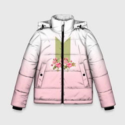 Куртка зимняя для мальчика BTS: Pink Flowers, цвет: 3D-красный