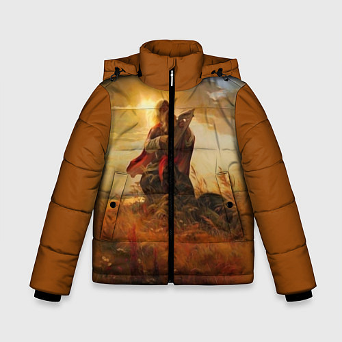 Зимняя куртка для мальчика Русский воин / 3D-Красный – фото 1