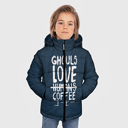 Куртка зимняя для мальчика Ghouls Love Coffee, цвет: 3D-светло-серый — фото 2