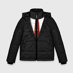 Куртка зимняя для мальчика Агент 47, цвет: 3D-красный
