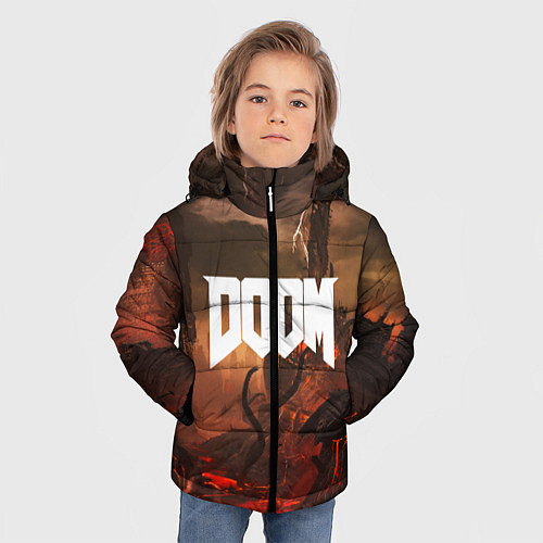 Зимняя куртка для мальчика DOOM: Eternal / 3D-Светло-серый – фото 3