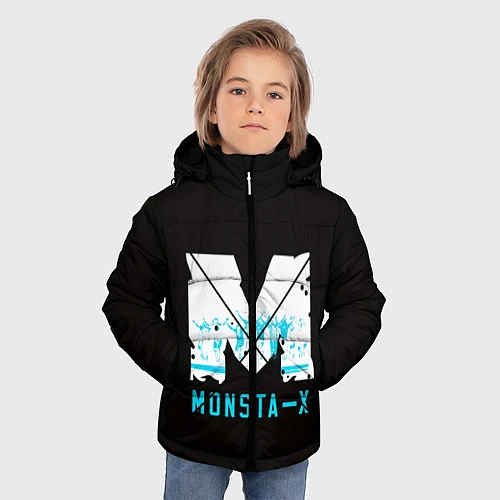 Зимняя куртка для мальчика MONSTA X / 3D-Светло-серый – фото 3