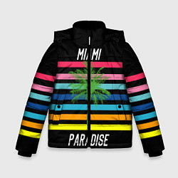 Куртка зимняя для мальчика Miami Paradise, цвет: 3D-черный