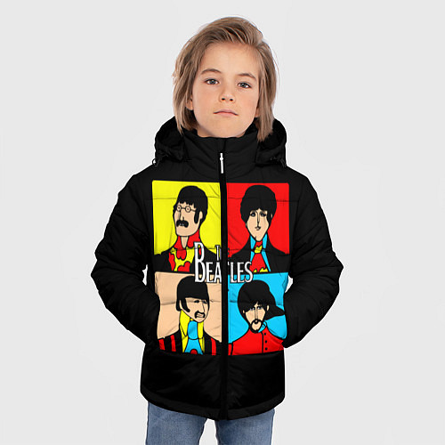 Зимняя куртка для мальчика The Beatles: Pop Art / 3D-Светло-серый – фото 3