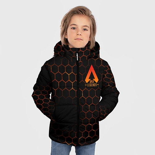 Зимняя куртка для мальчика Apex Legends: Orange Carbon / 3D-Светло-серый – фото 3