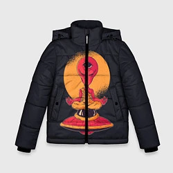 Куртка зимняя для мальчика Пришелец-медитатор, цвет: 3D-черный