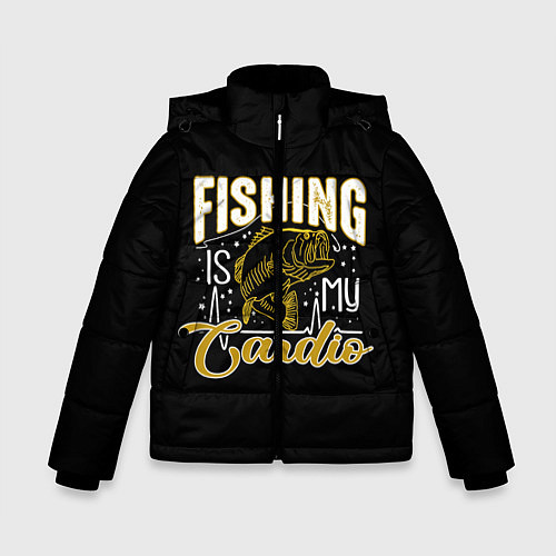 Зимняя куртка для мальчика Fishing is my Cardio / 3D-Красный – фото 1